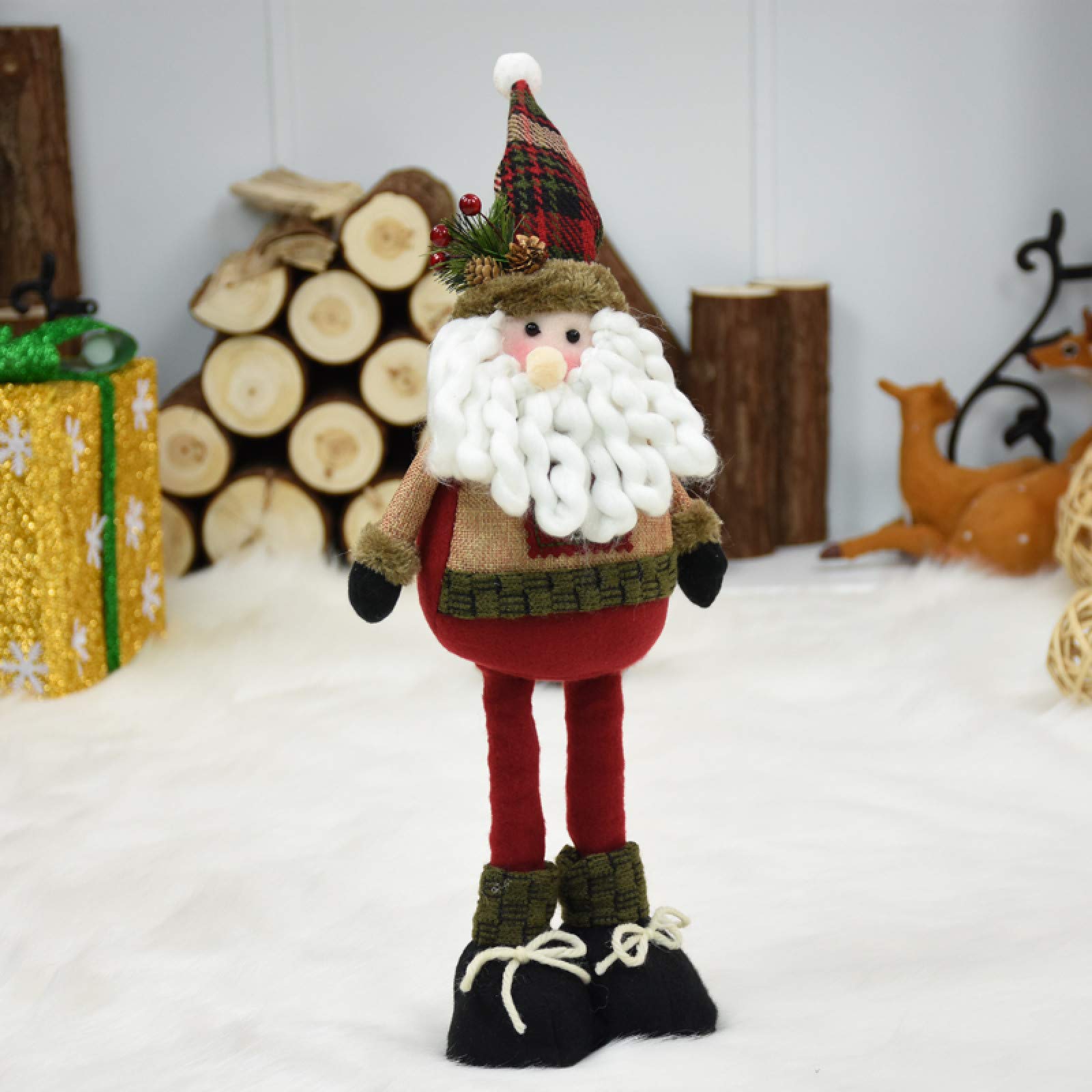 Amazon | BAIJIEクリスマス人形白ひげの老人 靴と新年の人形木の上の